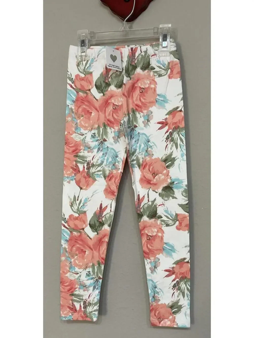 The Children’s Place Girls 5t White Floral Pull-On Cotton Leggings NWT! A2458r